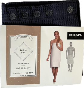 Rozbalený tovar: Vaflový kilt NordicSPA 80x150cm - dámsky, TMAVO MODRÝ