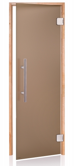 Dvere saunové "A" Premium 7x20 Satin Bronze 690x1990 mm Jelša