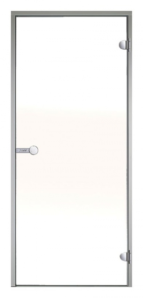 Dvere do parnej sauny ALU HARVIA 9x21, satinované, 890x2090 mm, šedý rám