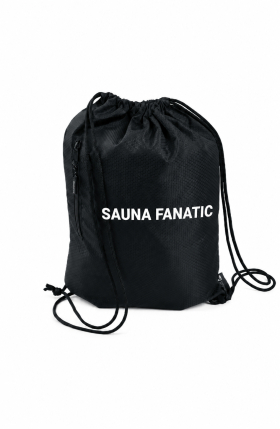 Sťahovací batoh Fínska sauna „SAUNA FANATIC“ – čierny