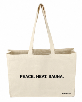 Bavlnená taška  „Peace. Heat. Sauna." - béžová