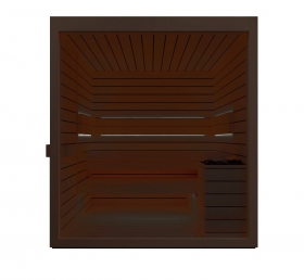 Fínska sauna Auroom LUMINA 200x250 dark thermowood jelša