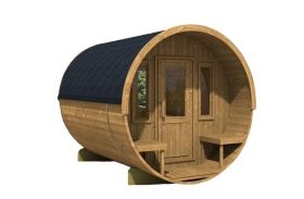 Sudová sauna 280 BOROVICA THERMO s terasou, rozložená