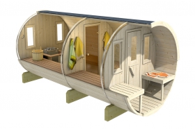Sudová sauna 330 SMREK s terasou, rozložená