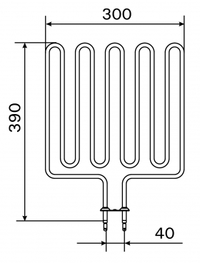Vykurovacie teleso, špirála pre saunové kachle KIP, KV, M, V, CS, KV, 2670W/230V
