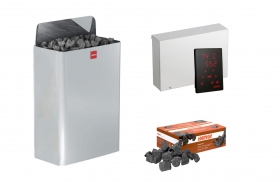 Set kachle Harvia The Wall E 6kW s reguláciou Xenio a kamene