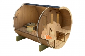 Sudová sauna 250 BOROVICA THERMO s terasou, zmontovaná