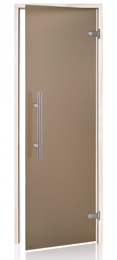 Dvere saunové "A" Light Premium 7x20 Satin Bronze 690x1990 mm Jelša