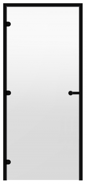 Dvere do parnej sauny ALU HARVIA 8x21, číre 790x2090 mm, čierny rám