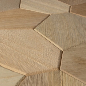 Dekoratívny saunový obklad Hexagon, Abachi Brushed 432x373mm