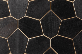Dekoratívny saunový obklad HEXAGON, abachi yakisugi 432x373mm