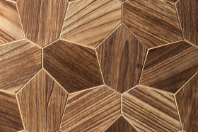 Dekoratívny saunový obklad HEXAGON, abachi yakisugi kartáčované 432x373mm