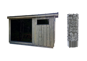 SET Kirami FinVision Original - sauna so šatňou a kachľami
