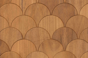 Dekoratívny saunový obklad FISH SCALE, abachi thermowood