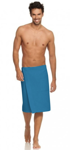 Vaflový kilt NordicSPA 80x150cm - pánsky, petrolejovo modrá
