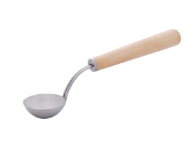 Nerezová naberačka Harvia s drevenou rukoväťou - 40 cm, borovica
