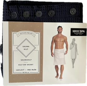Vaflový kilt NordicSPA 80x150cm - pánsky, TMAVO MODRÝ