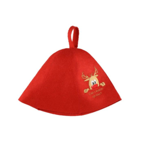 Klobúk do sauny Winteria sob – červený, vlna