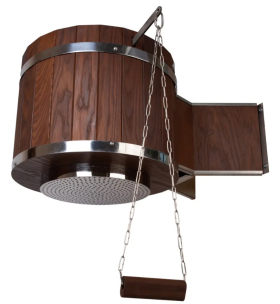 Oplachová sprcha COOLER 35 l - thermowood, nerezová oceľ