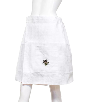 Vaflový kilt - pánsky, biely, s výšivkou vedra