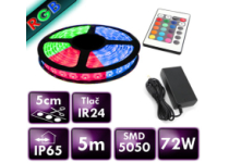 2.akosť: Farebný RGB Led pásik do sauny, IP65, 5 m