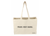 Bavlnená taška  „Peace. Heat. Sauna." - béžová